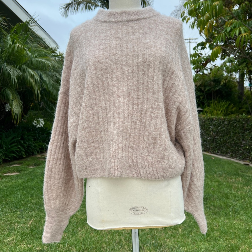& Other Stories Cream Cowl Neck Sweater with Chunky Knit